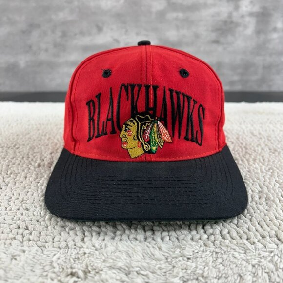 Vintage Chicago Blackhawks Snapback Hat OSFA Two Tone The Game Embroidered NHL - Picture 1 of 11